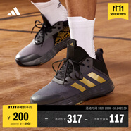 adidas OWNTHEGAME 2.0低幫團(tuán)隊(duì)款實(shí)戰(zhàn)運(yùn)動(dòng)籃球鞋男子阿迪達(dá)斯 灰色/黑色/金色   45