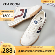 意爾康男鞋 板鞋男士休閑鞋2025秋季新款輕便薄底百搭運動(dòng)跑步鞋赤足鞋 米/紅 38