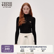 Teenie Weenie小熊女裝簡約風(fēng)冬澳洲美麗諾羊毛亨利領(lǐng)打底針織毛衣 黑色 M 165