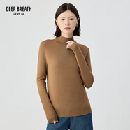 深呼吸DEEP BREATH女裝可機(jī)洗純羊毛打底針織衫女A300962 駝 M (3)