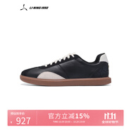 LI-NING 1990男子板鞋2025秋季新款高回彈耐磨舒適運動休閑鞋ALHV059 黑色/米白色-1 44