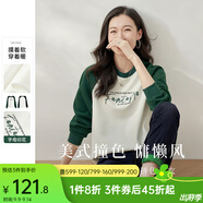 歐莎（OSA）慵懶風(fēng)美式插肩袖衛衣女2025秋季新款寬松大碼巨顯瘦套頭上衣 白色 XL