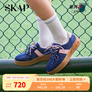 圣伽步（SKAP）板鞋女士休閑百搭厚底戶外德訓(xùn)鞋 深藍色 40