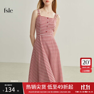 范思藍(lán)恩范思藍(lán)恩22FS2124法式格子吊帶連衣裙女夏季長款甜美氣質(zhì)顯瘦裙子 吊帶紅白格 S