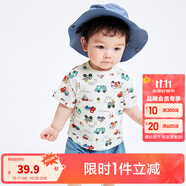 巴拉巴拉嬰兒t恤寶寶打底衫女童上衣男短袖夏季全棉可愛(ài) 綠紅色調(diào)00346 100