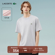 LACOSTE【王一博同款】法國鱷魚男裝25春季新款休閑純棉寬松T恤|TH7318 CCA/銀灰色 XS 2