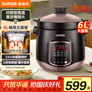 蘇泊爾（SUPOR）電燉鍋 電燉盅 家用6L煲湯鍋煮粥燕窩燉盅多功能鍋快燉砂鍋燉湯鍋專柜同款 DG60YC13