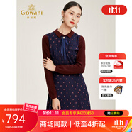 喬萬尼女裝新款潮連衣裙洋氣秋冬打底裙歐洲站女裝時(shí)尚連衣裙 星火藍(lán) 2XL