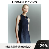 UR2025春季新款女裝學(xué)院風(fēng)超短款拉鏈無袖連衣裙UYU750030