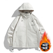 森馬夾克潮流三防外套寬松戶外防風(fēng)防水登山服沖鋒衣秋冬男女外套上衣 卡其【加絨加厚】 冬季 M 【100-130斤】