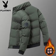 花花公子（PLAYBOY）2025新款棉衣外套男秋冬季韓版男士加厚保暖棉服休閑棉襖上衣男裝 1XM21/947軍綠 XL