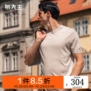 布先生明星同款可機(jī)洗毛T羊毛短袖毛衣男士針織打底衫 【圓·領(lǐng)】雅米杏 M (170)