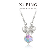 XUPING旭平首飾仿水晶時(shí)尚經(jīng)典方糖項鏈送新年禮物 紫光色