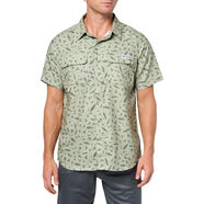 Columbia 哥倫比亞 男士 PFG 未知印花短袖襯衫 Smokey Sage Cast N Blast Medium