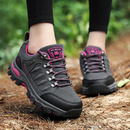 駱駝（CAMEL）登山鞋女防水防滑戶(hù)外鞋耐磨徒步鞋男爬山旅游運動(dòng)鞋越野跑鞋春季 8018深灰梅紅 41