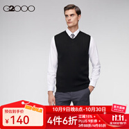 G2000男裝針織衫  春秋新款 V型時尚背心上衣百搭16075062 黑色-V領背心-合身版 L/175