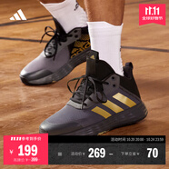 adidas OWNTHEGAME 2.0低幫團(tuán)隊(duì)款實(shí)戰(zhàn)運(yùn)動(dòng)籃球鞋男子阿迪達(dá)斯 灰色/黑色/金色   48