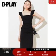 DPLAY2025夏季新款黑色連衣裙女修身吊帶裙長裙赫本小黑裙包臀裙 經(jīng)典黑 L