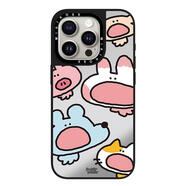 CASETIFY港韓聯(lián)名五只小動(dòng)物彩色星星點(diǎn)適用蘋(píng)果14/15/16/17promax/pro殼iphone15plus保護套新款情 5只小動(dòng)物張大嘴  鏡面黑框 iPhone17ProMax