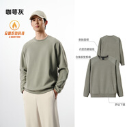 安踏（ANTA）百搭抓絨衛衣男女加絨保暖情侶潮流戶(hù)外運動(dòng)休閑打底針織套頭衫 【加絨-抗靜電】咖萼灰7703-3 XL