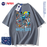 NASA GISSNASA官網(wǎng)聯(lián)名短袖t恤男國潮China故宮半袖純棉新款夏季寬松男裝 NA8099鐵灰色 S  建議80-110斤