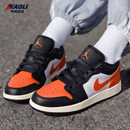 耐克（NIKE）【潮】Air Jordan aj1板鞋男女情侶款低幫耐磨透氣休閑運動(dòng)籃球鞋 553560/553558-081 黑白橙 女款GS 36