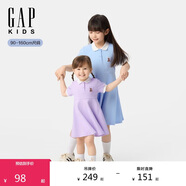 GAP【大小童同款】女童2025夏季新款polo短袖連衣裙兒童裝766476