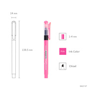 山頭林村monami慕那美雙頭熒光筆復古馬卡龍莫蘭迪色 粉紅色_12支盒裝