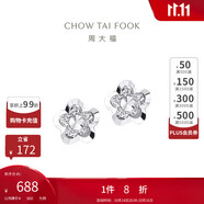 周大?；ㄐ?白金/PT950鉑金耳釘 PT124476