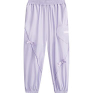 愛(ài)法貝（Alphab）愛(ài)法貝四面彈2025夏季女童防蚊褲中大童裝休閑薄款長(cháng)褲子洋派時(shí) 煙灰紫 110