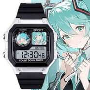 初音未來(lái)Miku手表周邊 重音teto手表電子表鬧鐘計時(shí)二次元腕表 D329-初音未來(lái)