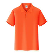 奧義馳夏季翻領(lǐng)短袖T恤衫班服工作服團體服印字logo刺繡印 桔色 S