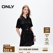 ONLY夏季休閑百搭POLO領(lǐng)高腰顯瘦短裙連衣裙女|124207106 H1Z 黑色 M (165) 84A