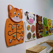 幼兒園墻面游戲走廊裝飾墻上玩具 兒童早教墻面玩具操作板VIGA 色彩疊加30*30*2.4cm