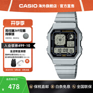 卡西歐（CASIO）手表小方塊 休閑鋼帶防水小銀表AE1200學(xué)生男士手表電子表日韓表 A130WE-1ADF