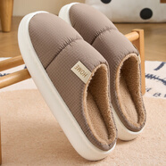 南極人棉拖鞋男士2025新款冬季室內家居防滑保暖加絨厚底外穿毛拖鞋冬天 咖棕色 43-44 44_-45【適合】
