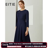 愛特愛（EITIE）秋季新款商場(chǎng)同款純色圓領(lǐng)不對(duì)稱高級(jí)感時(shí)尚七分袖連衣裙6407111 深藍(lán)31 M 160