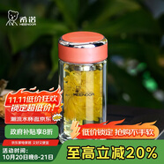 希諾（HEENOOR）雙層玻璃杯家用辦公水杯女高顏值過(guò)濾泡茶杯子X(jué)N-9350橙色 200mL