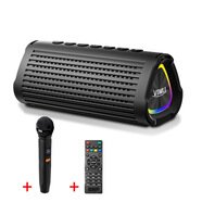 ROBERILLINE德國品牌高品質(zhì)高音質(zhì)新款85W高音質(zhì)便攜藍牙音響重低音炮手機插卡大音量大功率專(zhuān)業(yè)K歌一體式音箱 黑音響+1個(gè)麥克風(fēng)+遙控器