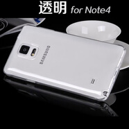 三星（SAMSUNG）適用三星Note4原裝后蓋N9108V手機殼N9106 N9109W電池蓋Note3后蓋 Note4【透明硅膠殼】+鋼化膜 三星其他型號