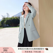 香影小西裝外套2025春秋新款米白氣質(zhì)休閑西服爆款職場(chǎng)輕熟風(fēng)女裝 藍(lán)色 L