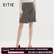 愛(ài)特愛(ài)（EITIE）冬季新款時(shí)尚高腰復(fù)古千鳥(niǎo)格通勤OL羊毛呢子半身裙7206905 極簡(jiǎn)黑20 M 160