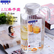 接運貓玻璃冷水壺家用耐高溫泡茶壺涼水壺水杯大容量商用鴨嘴扎壺 樂(lè )美雅1點(diǎn)7L四方條紋款加厚耐熱