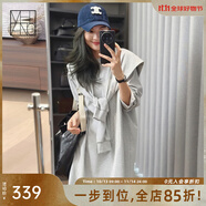 美洋（MEIYANG）肯豆衛(wèi)衣潮人出街磨毛假兩件一體式披肩連衣裙時尚氣質(zhì)休閑衛(wèi)衣女 灰色 M