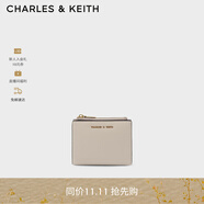 CHARLES&KEITH質(zhì)感純色包包女包多卡位短款錢包女士生日禮物CK6-10680907 Ivory象牙色 XXS