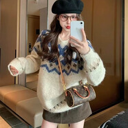 熒蒂針織衫連衣裙秋冬穿搭一整套韓系小個子加厚毛衣半身裙兩件套裝女 毛衣+休閑褲【套裝】1 M