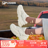 FILA FUSION斐樂女鞋經(jīng)典硬糖鞋厚底鞋時尚運動休閑鞋 【棉花糖/銀-MM】 硬糖鞋1代 35.5