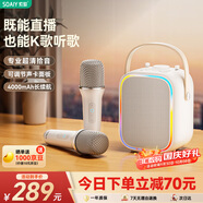 索愛（soaiy）SK6話筒麥克風(fēng)k歌麥克風(fēng)音響一體機(jī)無線藍(lán)牙音箱唱歌專用神器家庭ktv音響套裝兒童話筒