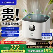 UORRIS德國歐瑞氏空氣凈化器除甲醛除煙味新房家用桌面辦公室小型負離子除異味過敏原鼻炎哮喘花粉神器 清新白 【含耗材丨除醛率99%】 實時檢測丨主動捕捉丨效果可視化
