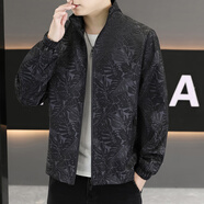 edcofgivensi立領(lǐng)外套男士夾克秋冬季新款上衣服褂子帥氣時(shí)尚休閑修身男裝新款 常規款H118黑色 M (165)